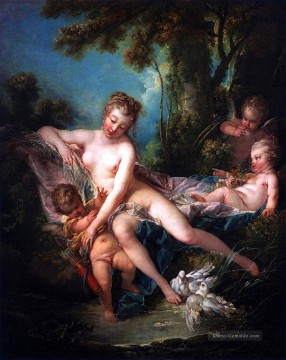 Das Bad von Venus Francois Boucher Klassischer Menschlicher Körper Ölgemälde